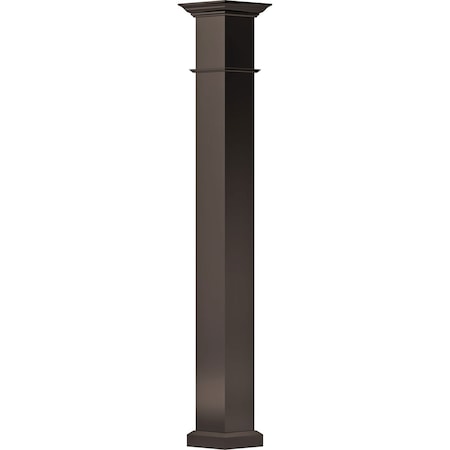 Ekena Millwork 8" x 9' Endura-Aluminum Wellington Style Column, Square Shaft (Load-Bearing 20,000 lbs) Non-Tapered EA0809ENPSCWEWE